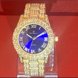 14K Gold Plated Fully Iced Lab Diamond Watch